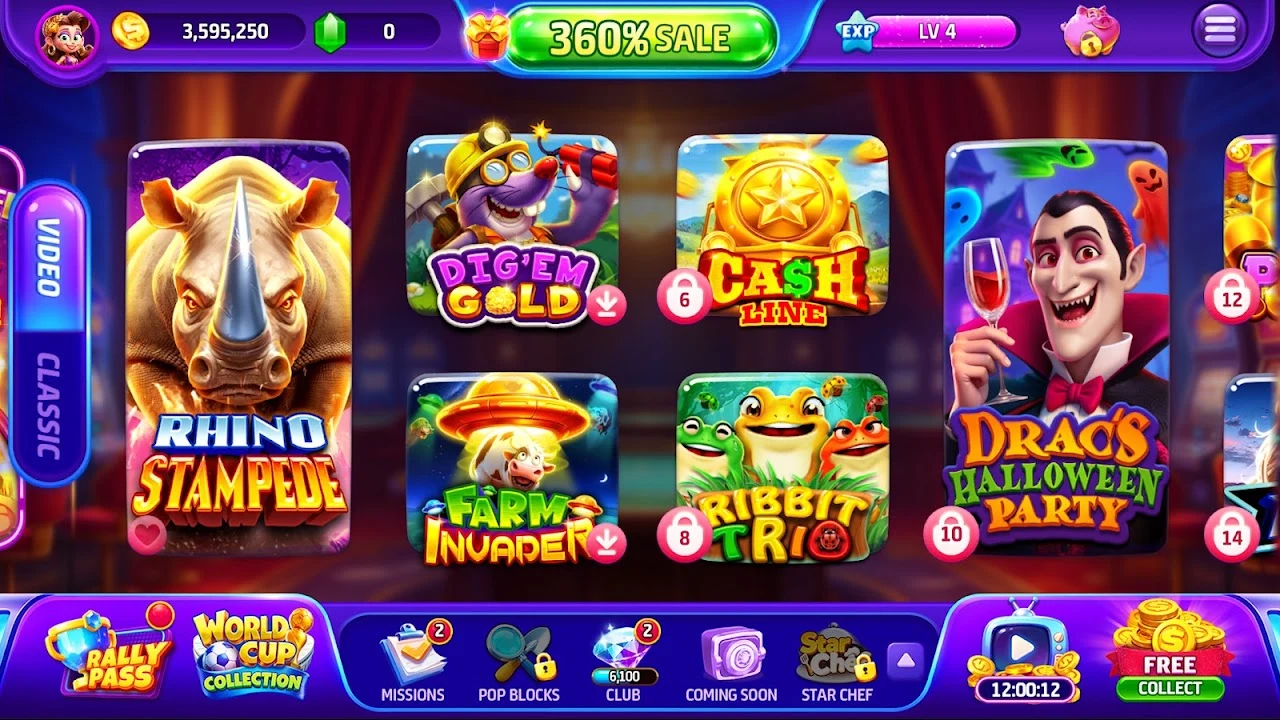Jackpot Thunder official store screenshot presenting its casino-style themes